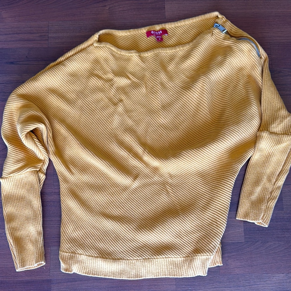 Guess Gold Off-the-Shoulder Sweater